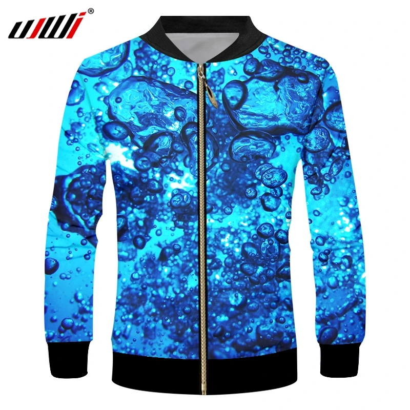 Мужская осенняя куртка на молнии UJWI милые наборы с 3D принтом капель воды для