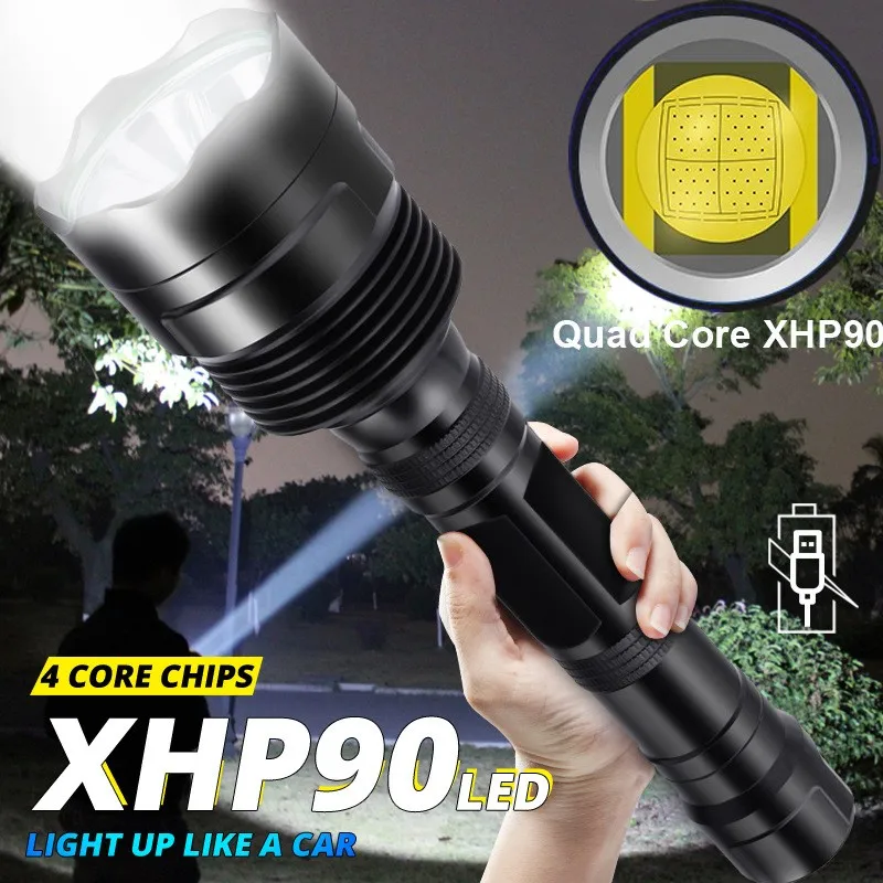 XHP90 самый мощный Usb масштабируемый светодиодный фонарик Xhp70.2 тактический фонарь