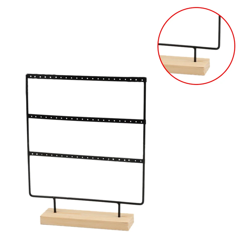 

New Earrings Presenting Rack Wooden Base Metal Ear Studs Pendant Jewelry Holder Display Stand Organizer 44/66 Holes