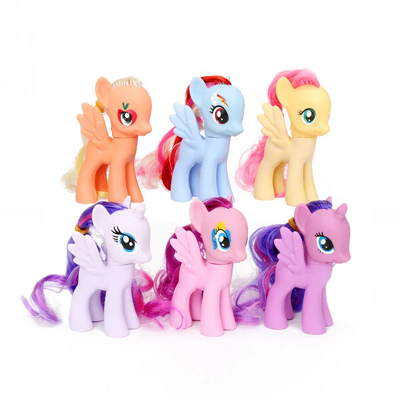 Упаковка из 6 шт. игрушки My Little Pony Комплект дружба-это чудо всех цветов радуги; платье с Сумеречной искоркой серии «редкость ПВХ фигурки Куклы