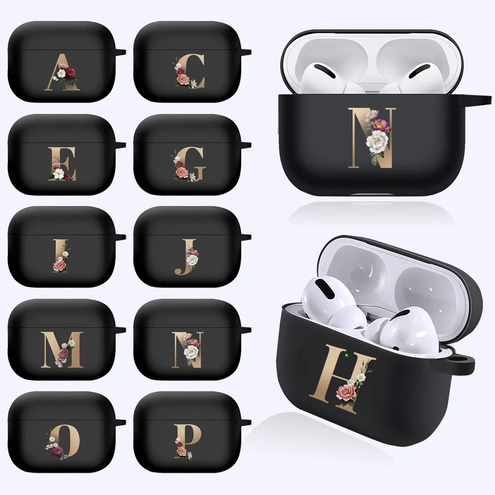 Letter Alphabet Flower Case For Airpods Pro Cases Silicon Fundas Airpod Pro Air pods 3 Cover Wireless Bluetooth Headphone Covers
