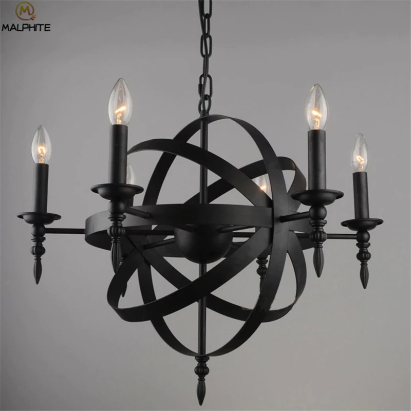 Скандинавский винтажный светодиодный Железный Лофт люстра креативные