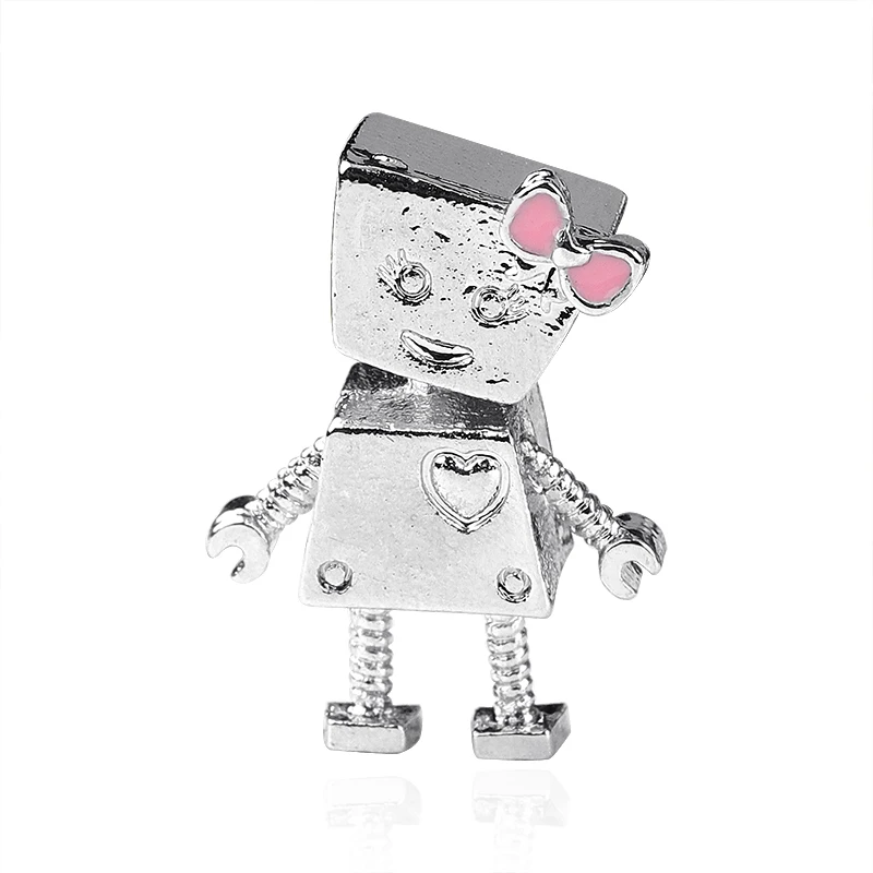YW17046-SILVER Европейский с серебряным покрытием Бусины очаровательные Принцесса Золушка платье мультфильм мышь DIY кулон подходит для женщин Pandora Браслеты - Цвет: YW17046-SILVER