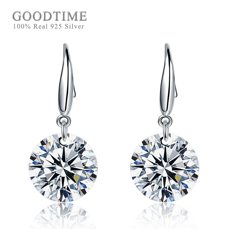 

Женские серьги из серебра 100% пробы, с фианитами