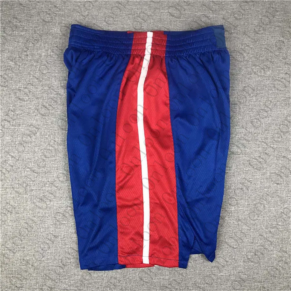 

2021Mens America Basketball Detroit Shorts Elastic Waistband Blue Jerseys
