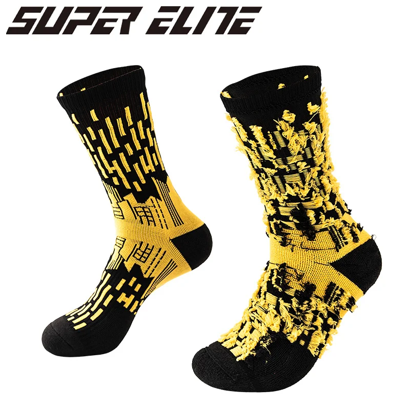 

Professional Elite Cycling Socks Mens Thicker Stocking Sweat-Absorbent Basketball Socks Outdoor Sports Football Skateboard Socks