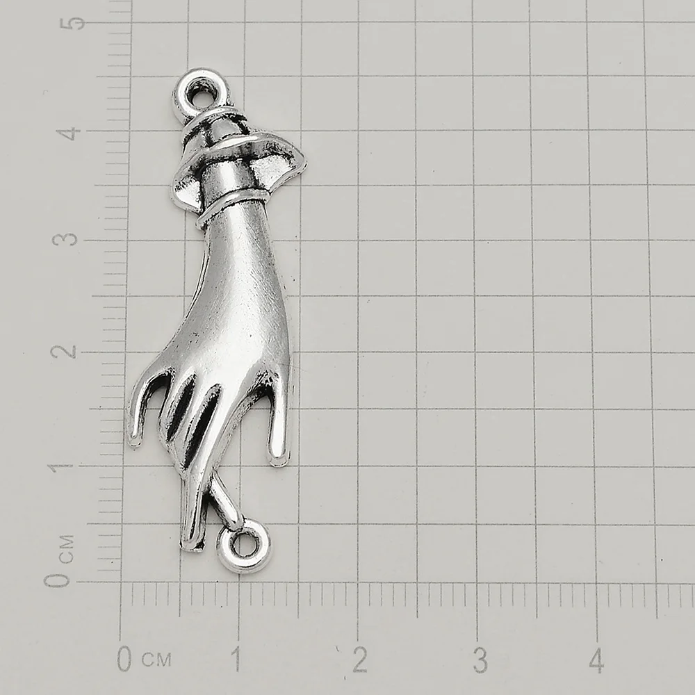 10pcs/Lots 15x45mm Antique Silver Plated Hand Connectors Beauty Pendant For DIY Jewelry Making Finding Supplies hqd Wholesale - купить по
