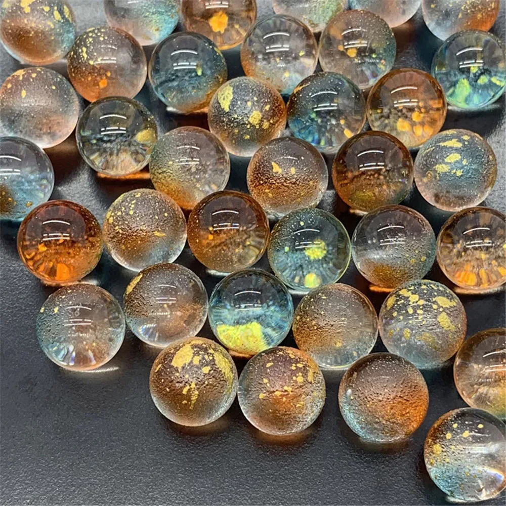 

50pc/Lot DIY Czech Colored Glaze Round Beads Non-Porous 12mm Imitation Etching Sprinkling Gold Crystal Handmade Ball