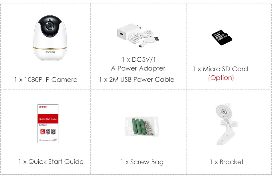ZOSI 1080P HD Wifi беспроводная домашняя ip-камера безопасности 2.0MP ИК-Сеть CCTV камера видеонаблюдения с двусторонним аудио Радионяня