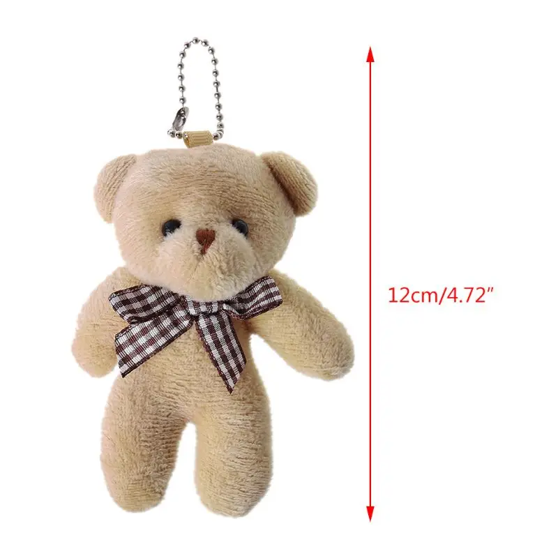 

5 Pcs New Cute Hanging Ornaments Plush Bear Toy Bag Pendant Cartoon Siamese Bears DIY Key Chain Doll Gift