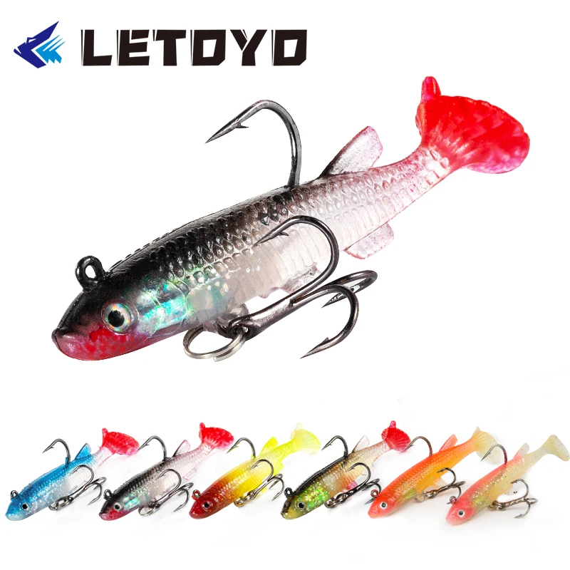 

LETOYO Fishing Jig Head Lead Head Hook Soft Fishing Lure Silicone Bait Sea Bass Pike Fishing Swimbait Tackle Tail Wobblers 1pcs