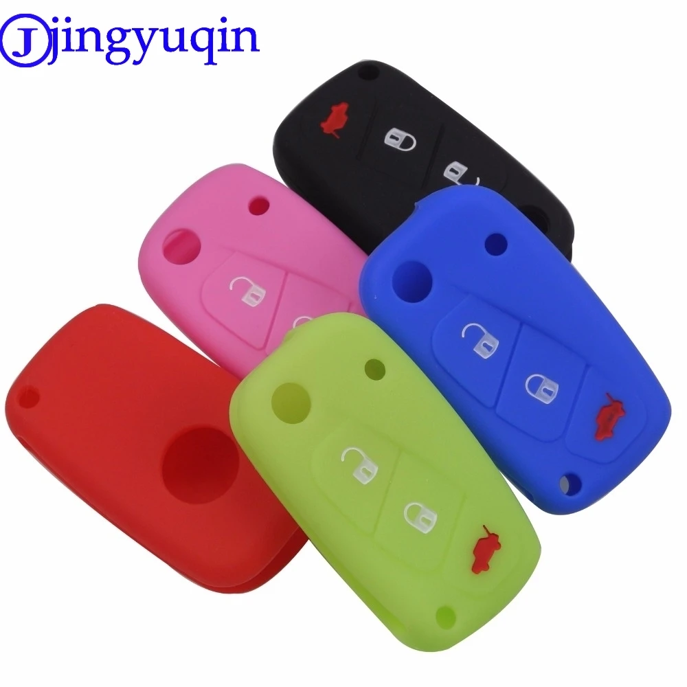 

jingyuqin 3 buttons Silicone car key case cover For FIAT /Panda /Stilo /Punto /Doblo /Grande /Bravo 500 Ducato /Minibus