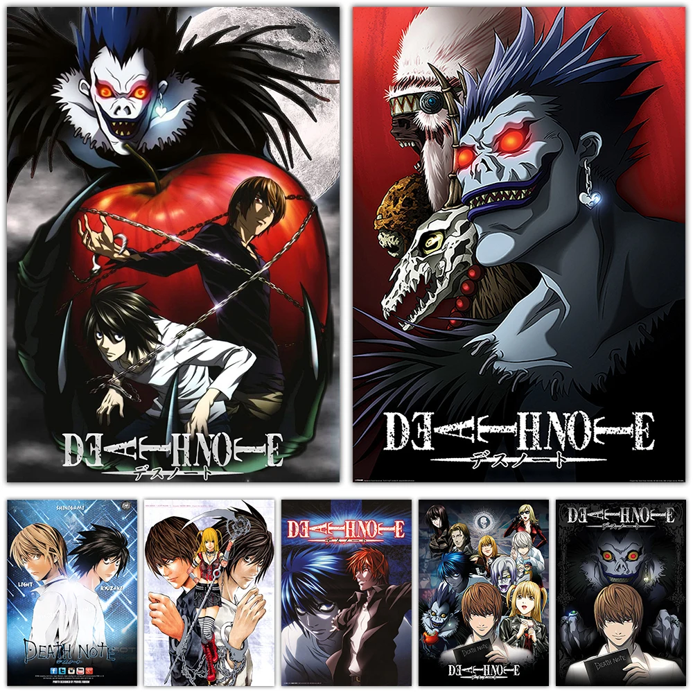 Постеры из аниме Death Note современный холщовый плакат с принтом настенные