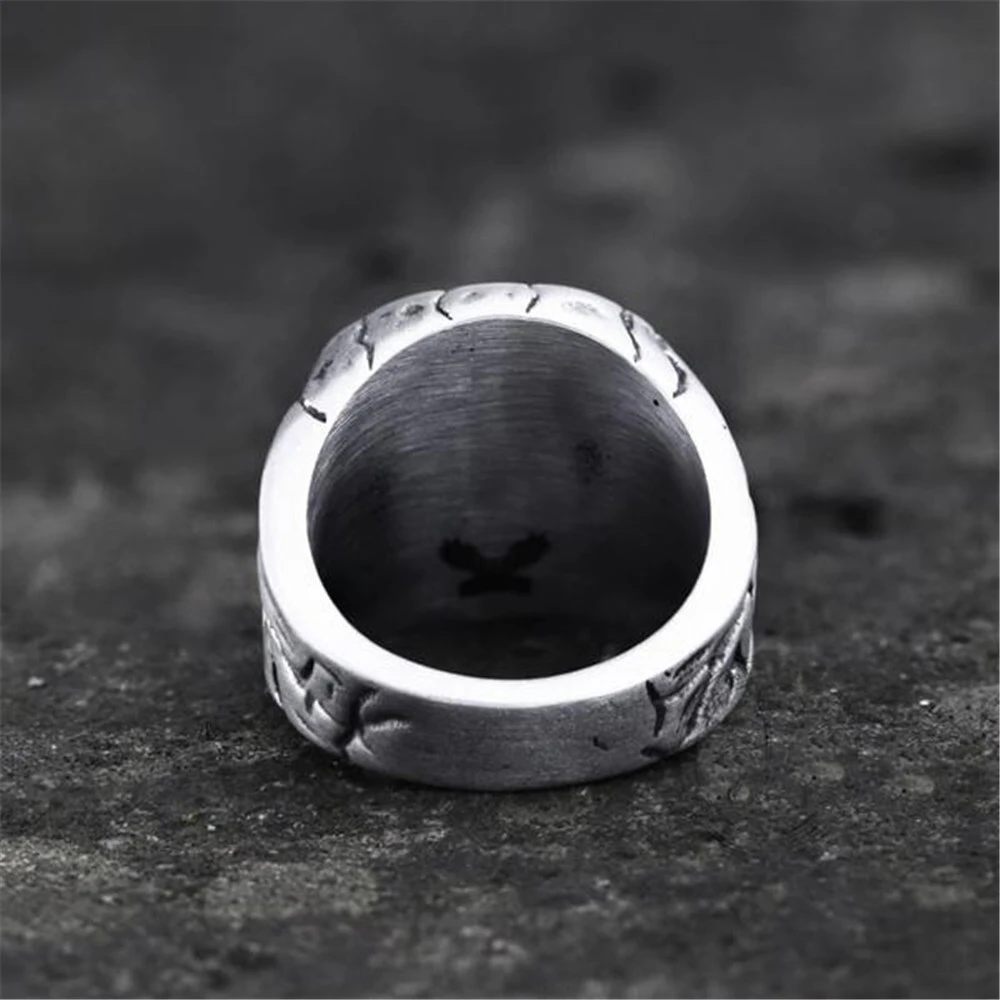 

Fashion Retro Simple Cracked Jewelry Men's Ring Domineering Square Index Finger Hip Hop Party Locomotive Accessories Jewelry