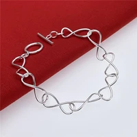 925 sterling silver bracelet with ot buckle womens fashion wedding and engagement jewelry
