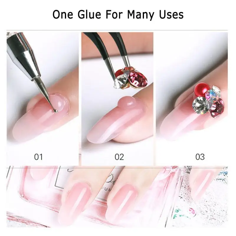 15ml Acrylic Nail Polish Pink White Clear Crystal UV Builder Gel Paperless Holder Art Quick Extension | Красота и здоровье