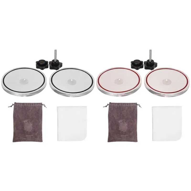 

L9NA LP Vinyl Record Cleaner Clamp Vinyl Record Lable Saver Protector Waterproof Acrylic Clean Tool