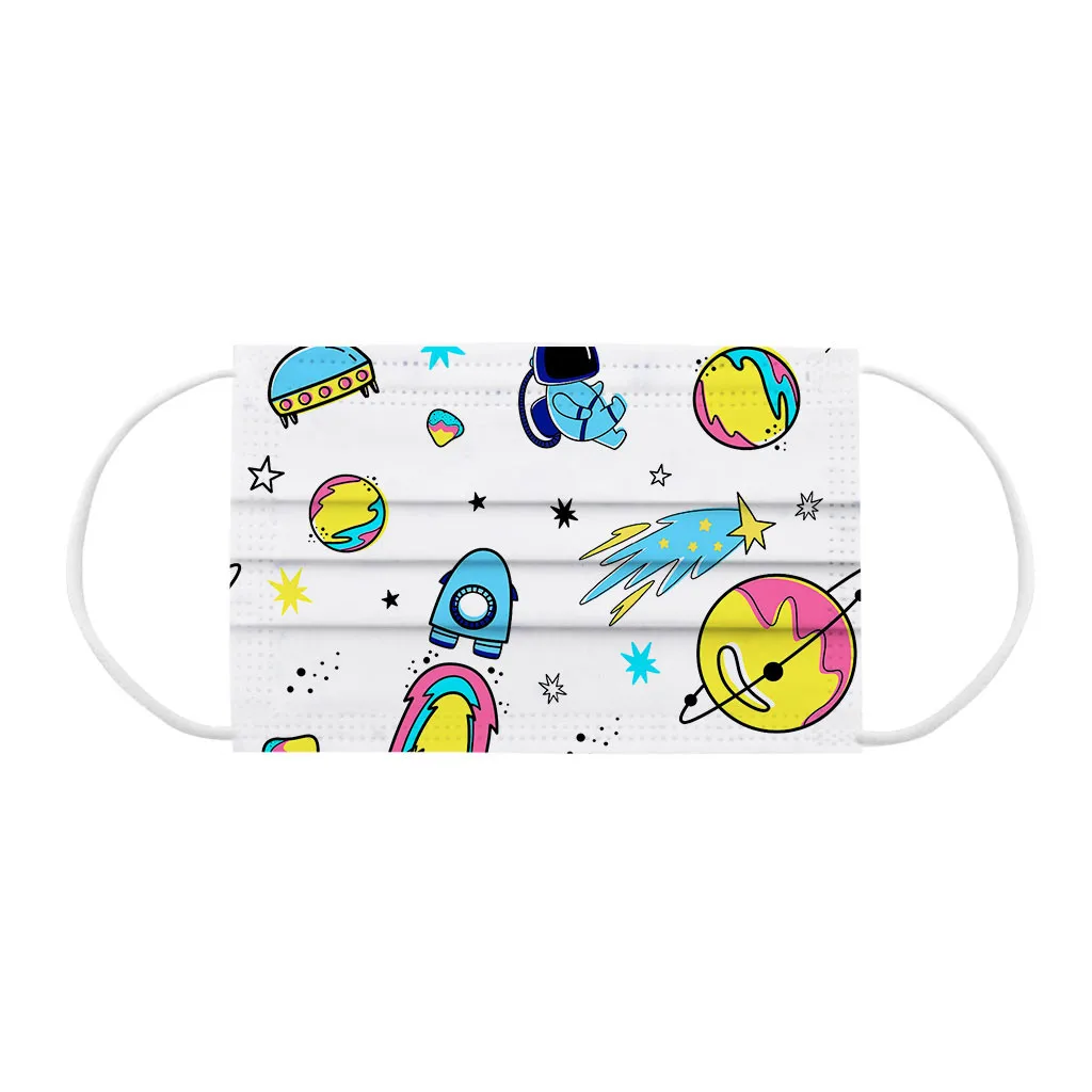 

Children's mask Disposable Face Mask 3Ply Ear Loop 50PC Fashion Fabric Masks face cover mascarilla Unisex Dustproof Mask