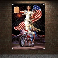 american flags motorcyclist posters banners wall hanging motorcycle rider home decor wall sticker tapestry flip chart mural