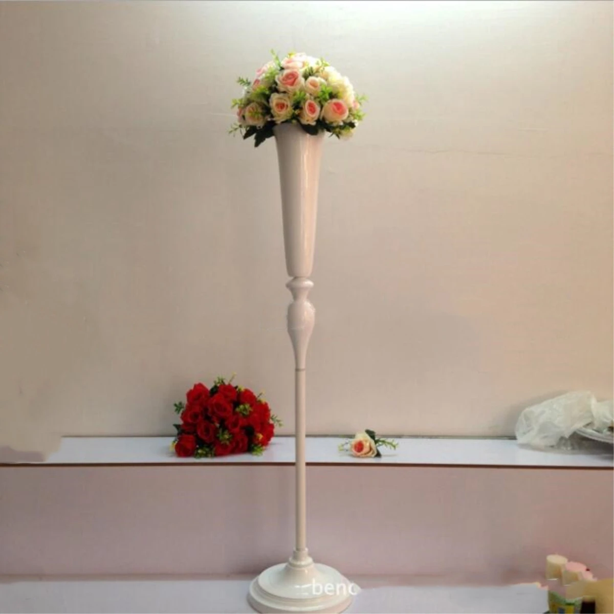 

13pcs)White Flower Vase Height 120 cm Wedding Centerpieces Vase Decoration Event Party Road Lead 106