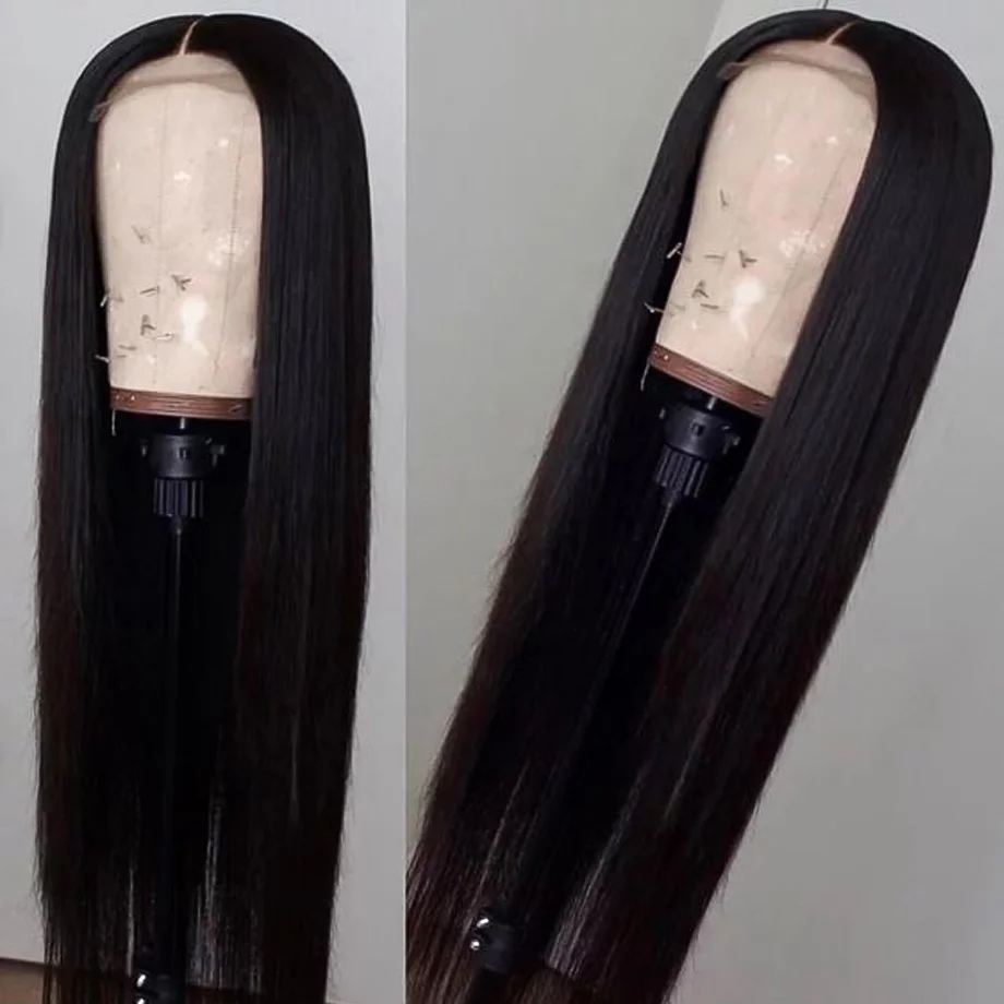 HairUGo 4*4 бразильский парик на шнурке человеческие волосы парики для черных женщин не-Реми волосы на шнурке прямые парики с детскими волосами