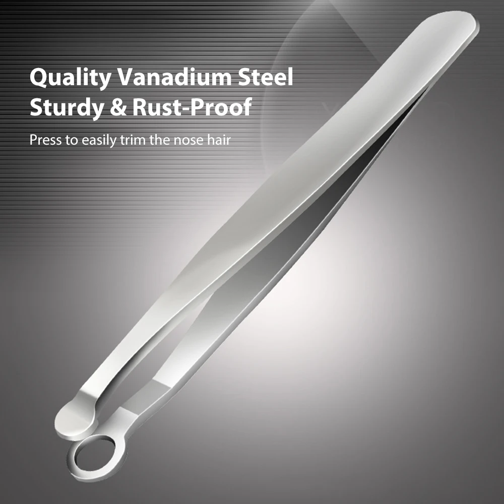 

Universal Nose Hair Trimming Tweezers Potable Nasal Hair Trimmer Stainless Steel Mini Hair Removal Scissors Facial Hair Trimmer