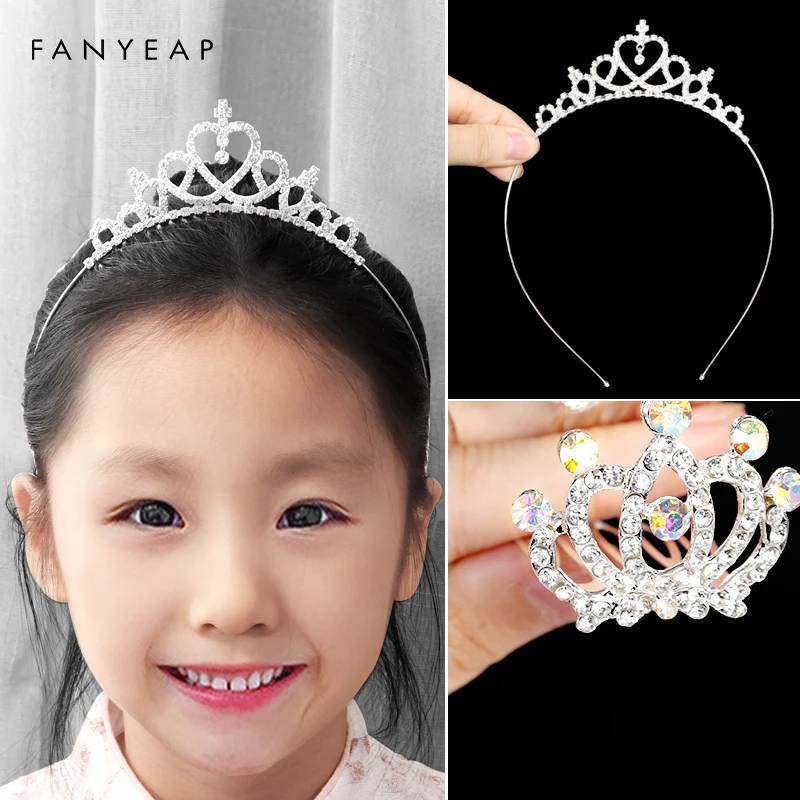 

Princess Crystal Tiaras Kid Crowns Headband Bridal Prom Crown Wedding Party Accessiories Hair Jewelry