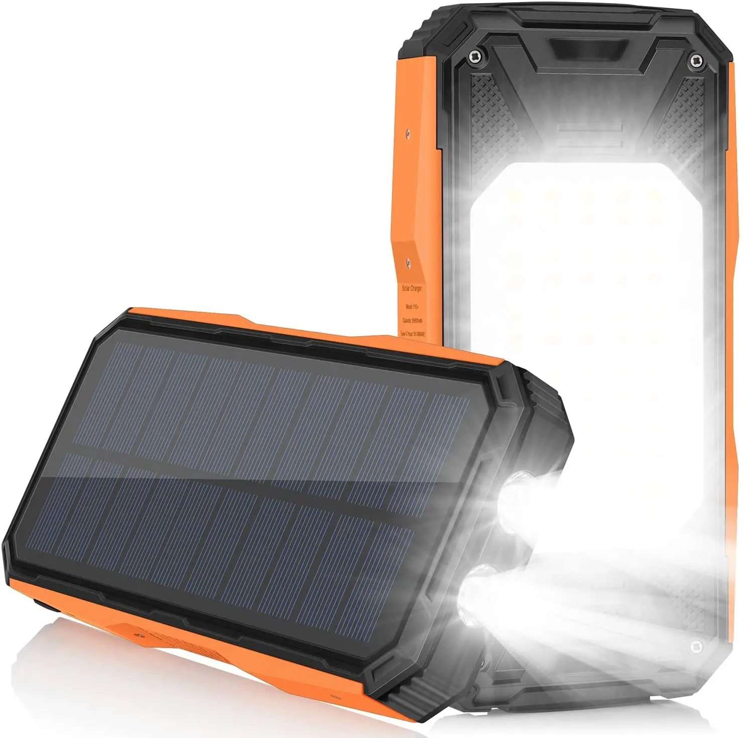 

26800mAh Solar Power Bank QC PD 3.0 PoverBank Fast Charging Powerbank Outdoor Waterproof Camping Light for Xiaomi Samsung Iphon
