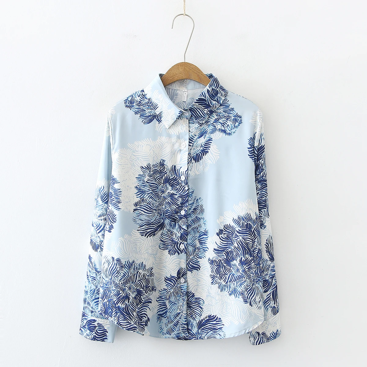 

Chiffon Women's Blouse Loose Girl's Shirt Fashion Casual Plus Size Long Sleeve Top Print Summer Lady Blusas Houthion