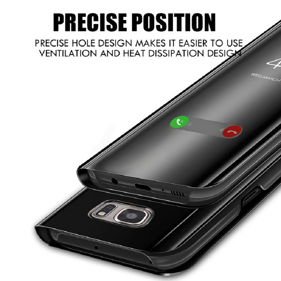 Зеркальный кожаный флип-чехол для samsung note 10 plus s10 5G s8 s9 S7 Edge smart view cover galaxy note10 pro coque |