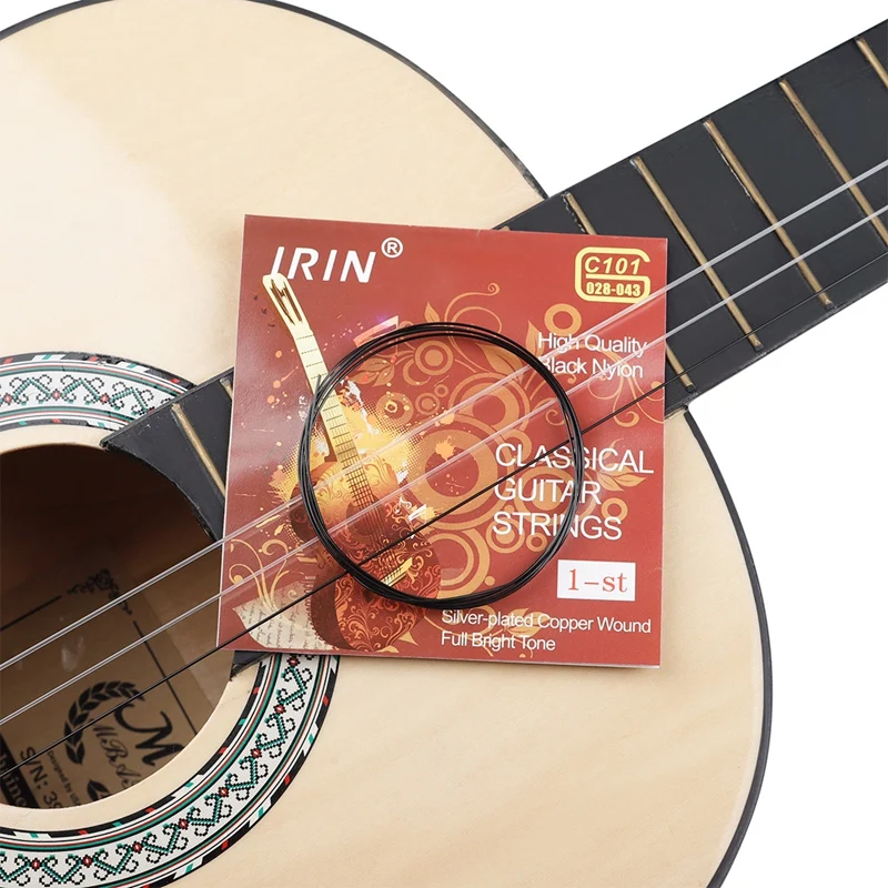 

IRIN 100Pcs/Set C101 Classical Guitar Strings Nylon Silver-Plated Copper Wound Guitar Strings Accessories