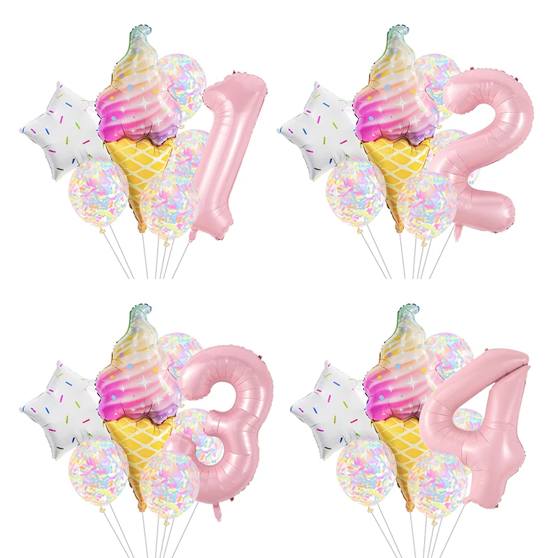 

Набор воздушных шаров из фольги в виде пончиков для дня рождения