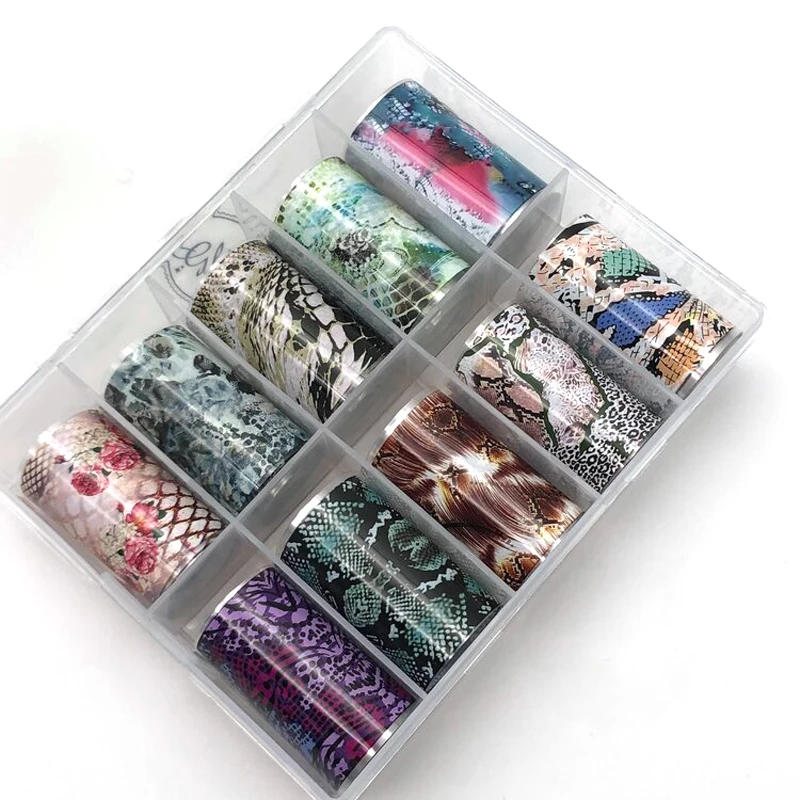 

(10Rolls,100 x 4,201) 10 Sheets Animal Nail Art Foils DIY Animal Skin Snake Leopard Fashion Nail Transfer Foil Nail Transfer