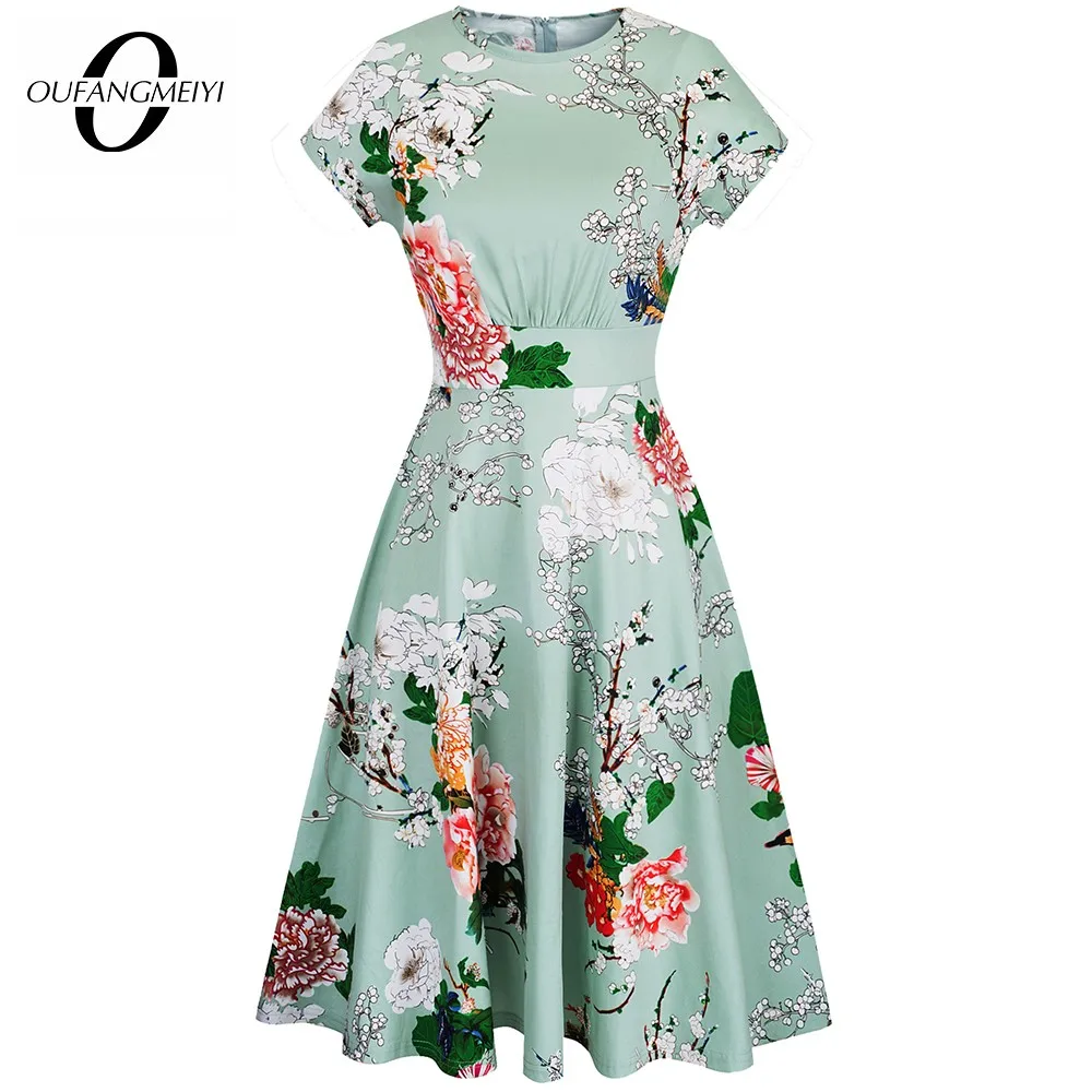 Женское Элегантное повседневное нежвечерние ТРАПЕЦИЕВИДНОЕ ПЛАТЬЕ с цветочным