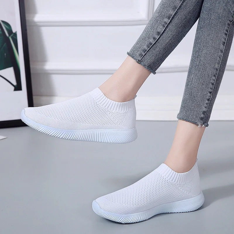 Women Loafers Casual Breathable Ladies Socks Shoes Lightweight Summer Woman's Mesh Sneakers Lovers Walking Footwear Big Size