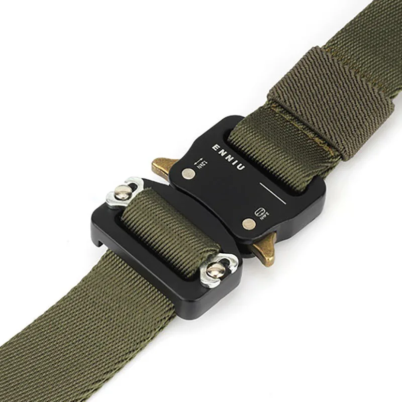 

125cm Nylon Waistbelt Solid Buckle Military Tactical Belt Automatic Buckle Belts Outdoor Hunting Camping Sports Waistband