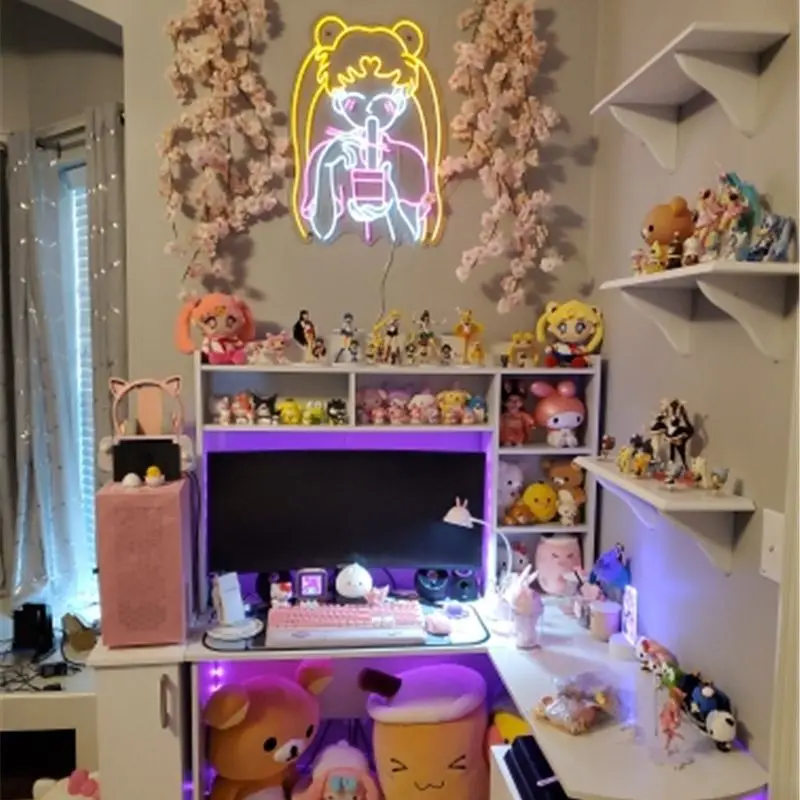 Сейлор Мун индивидуальная светодиодный неоновая вывеска фотолампа для спальни