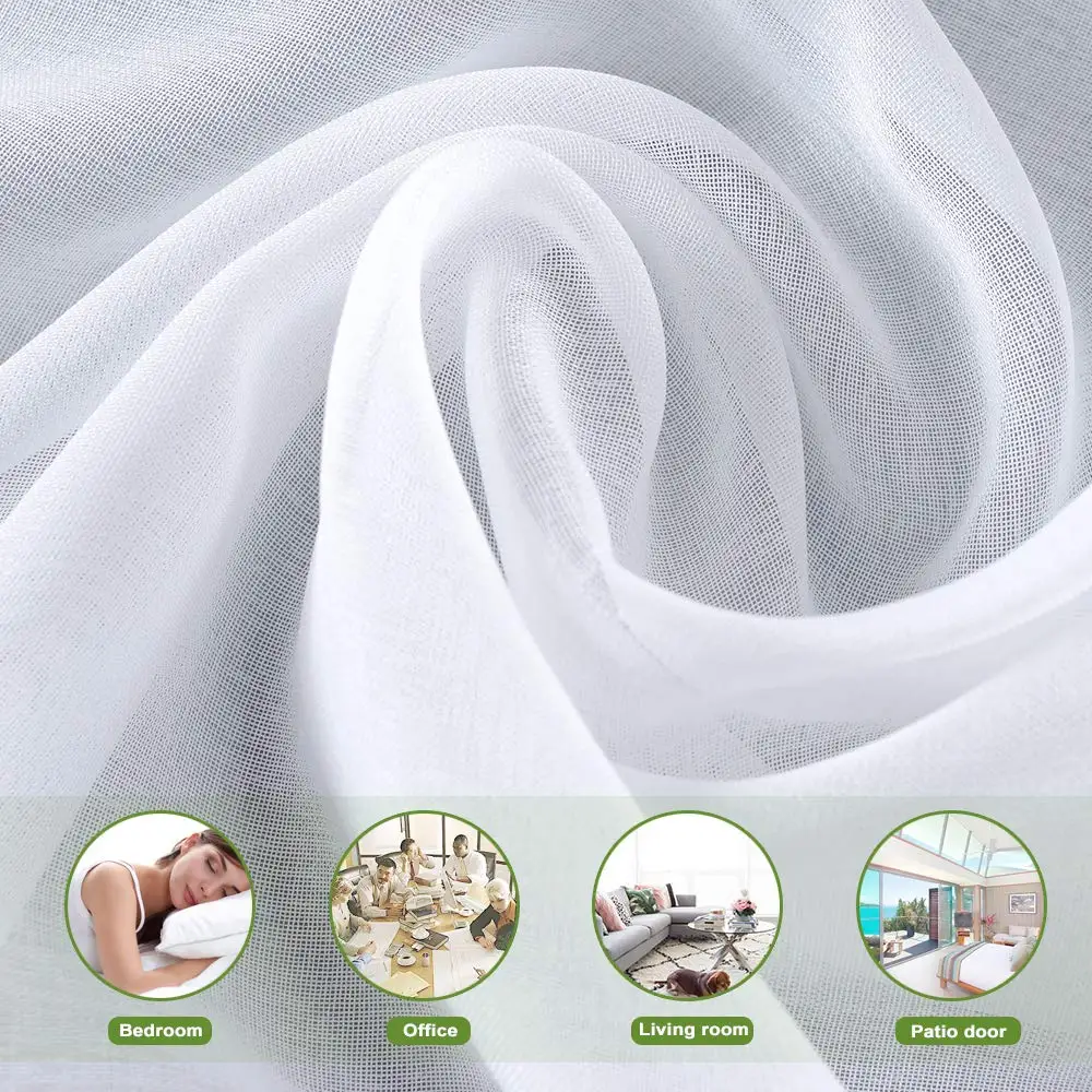 Занавески из белого тюля для гостиной и спальни 2 шт.|Занавески| |