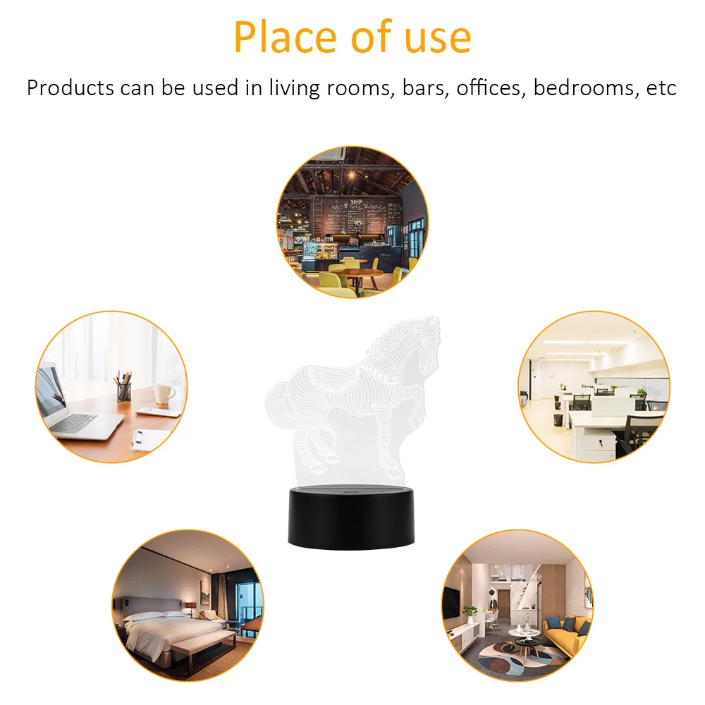 Основа для ночника с USB кабелем основа сенсорного светильника 3D светодиодный