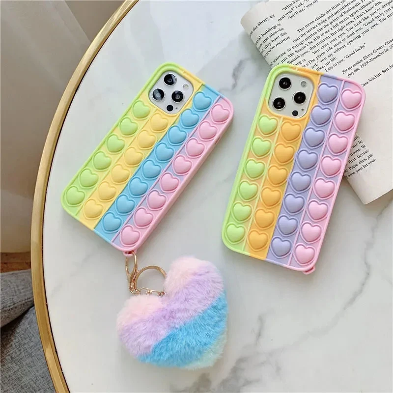 

Portable Press Decompression Toys Fidget Simple Dimple Bracelet Stress Relief Hand Pops Figet It Toy Soft Silicone Phone Case