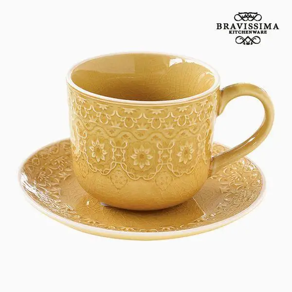 Чайная чашка из фарфора желтого цвета от Bravissima kitchen|Чашки| |
