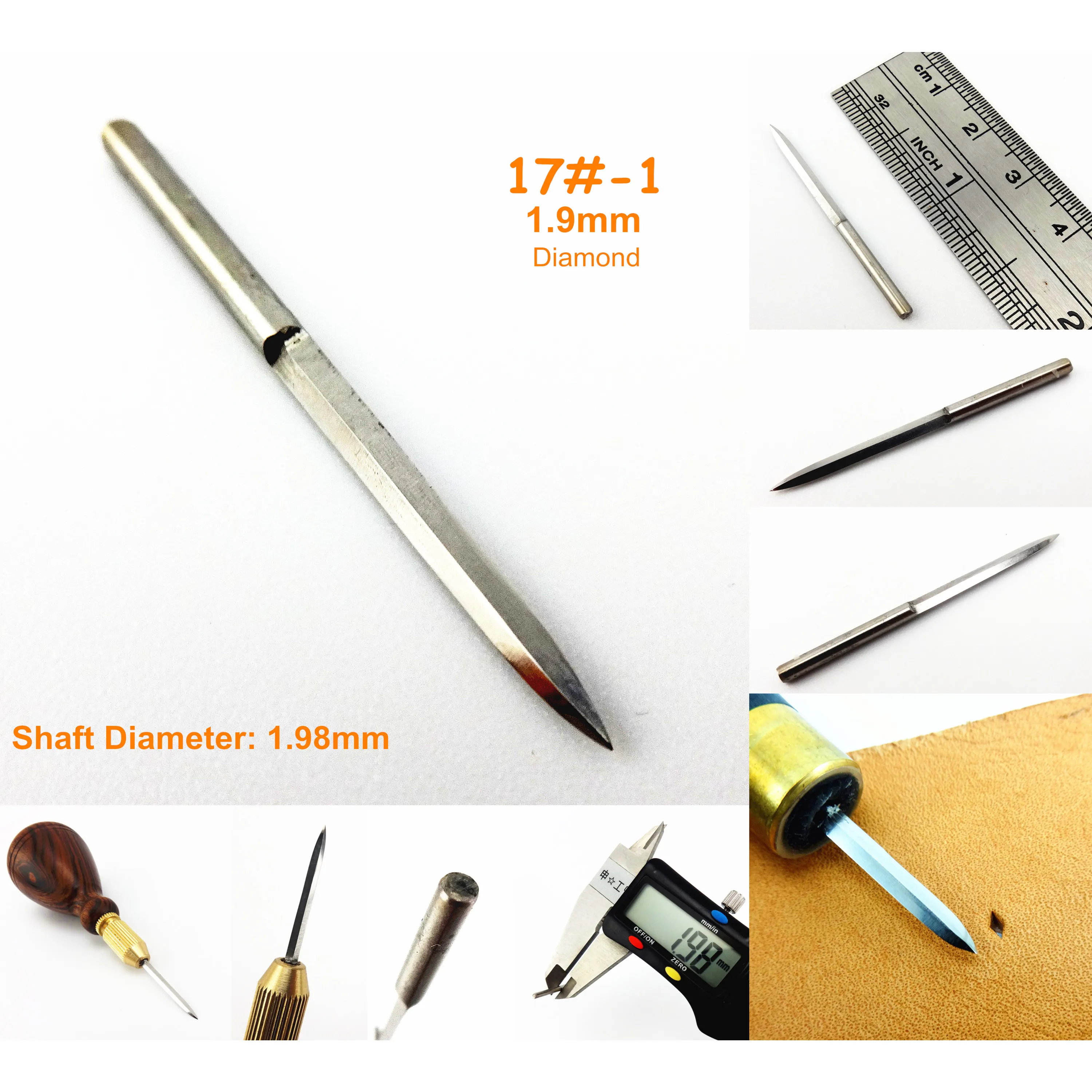 1 шт. 9 мм инструмент для кожевенного ремесла шитья прошивки прокола прямой
