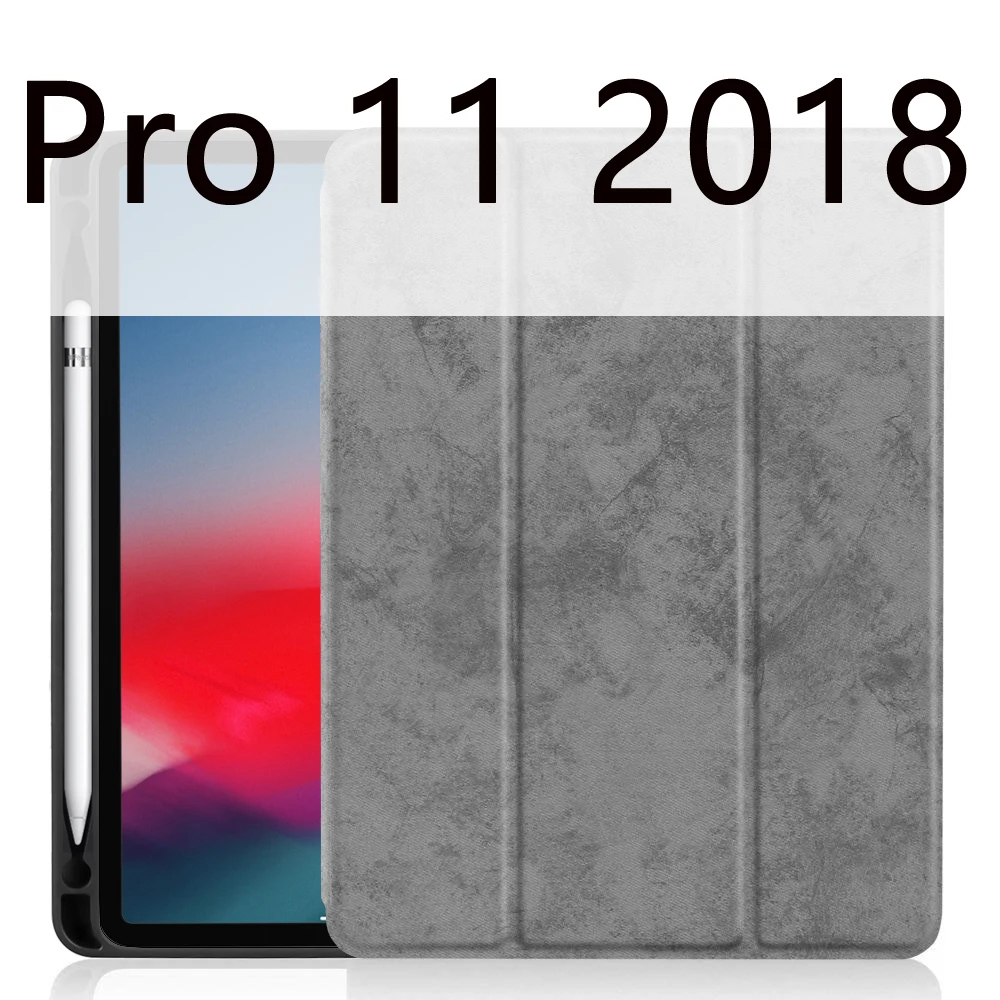 Gray 11 Чехол для iPad Pro 11 с держателем-карандашом для iPad 9,7 чехол мягкий силиконовый задний умный чехол для iPad 9,7 Funda Coque - Цвет: Gray 11