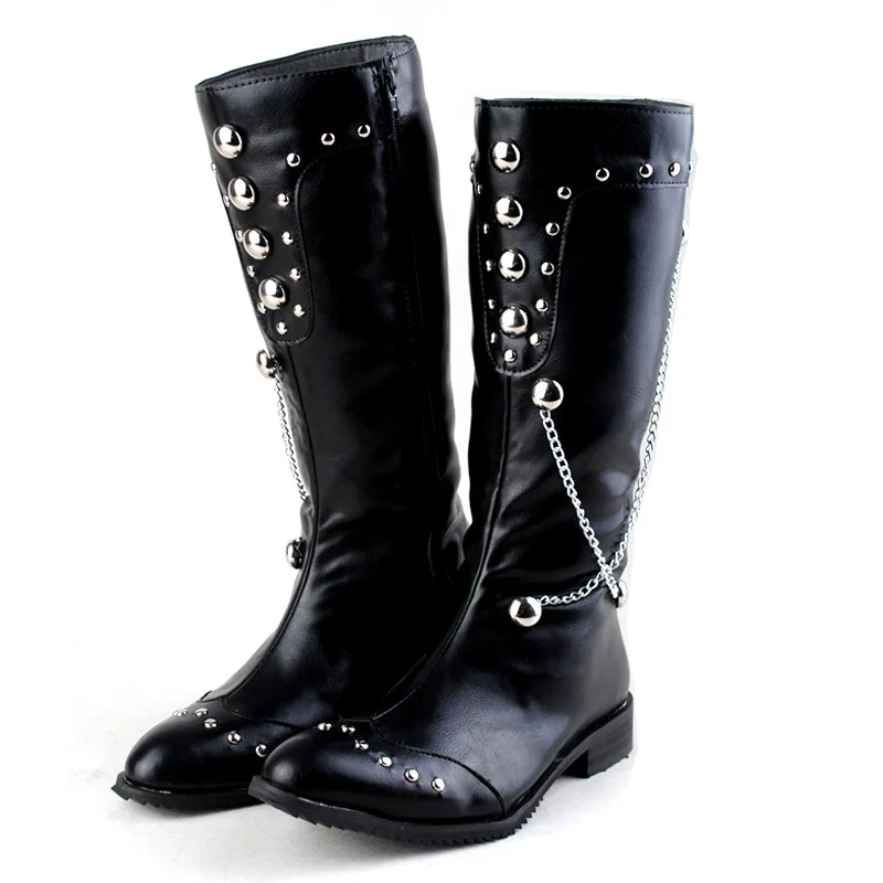 Мужские высокие ботинки известного бренда мягкие кожаные для сцены ночного