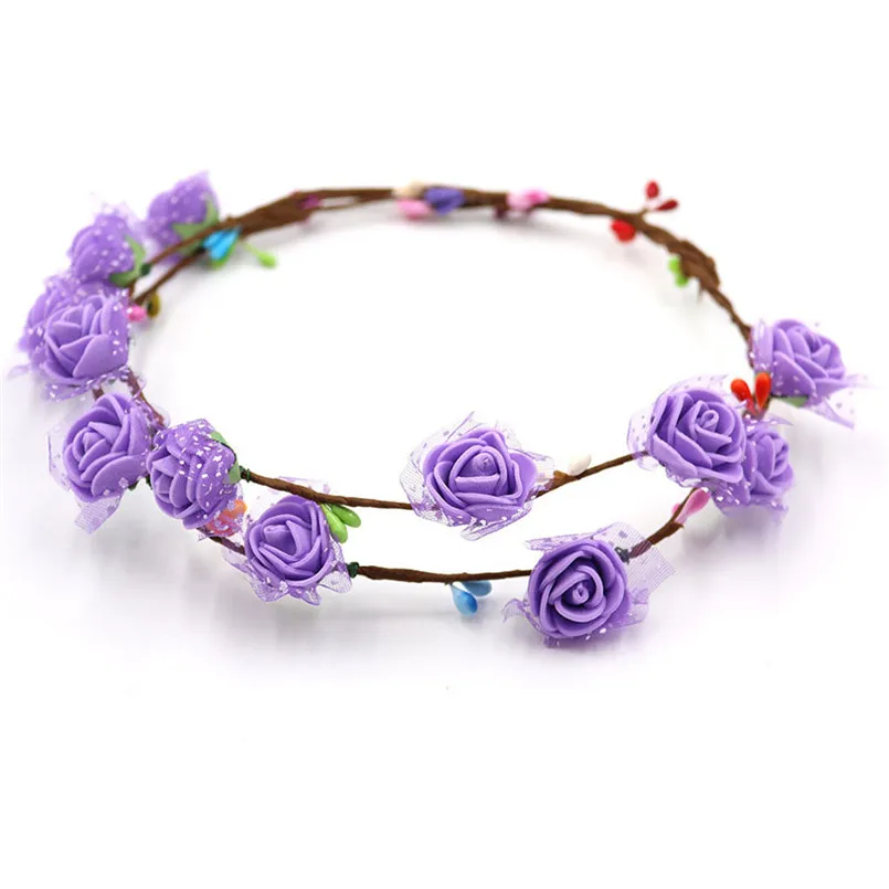 2 шт. розовый и фиолетовый DIY гирлянда головной убор детский сад принцесса цветок