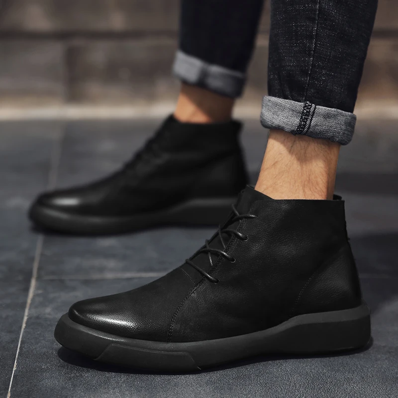 Мужские модные спортивные слипоны zapatos ботинки для отдыха Натуральная черная