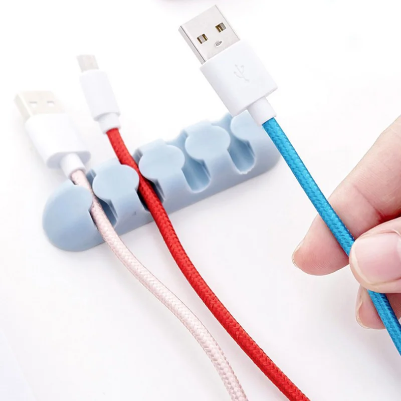 Органайзер для кабелей с 4 зажимами держатель зажим проводов мыши настольный