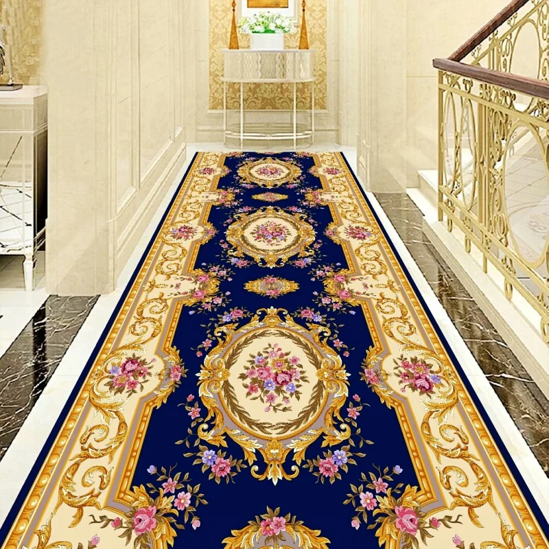 European Style Hallway Carpets Hotel Long Aisle Corridor Rug Home Entrance Stair Carpet Wedding Floor Rugs Aisle Red Carpet