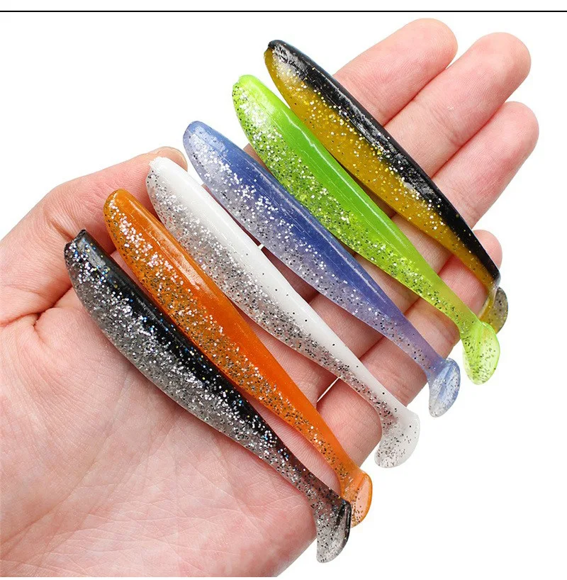 

6 Pcs/lot Easy Shiner Soft Fishing Lure 8cm 3.5g Isca Artificial Soft Bait Silicone Double Colors Carp Artificial Bait Swim Bait