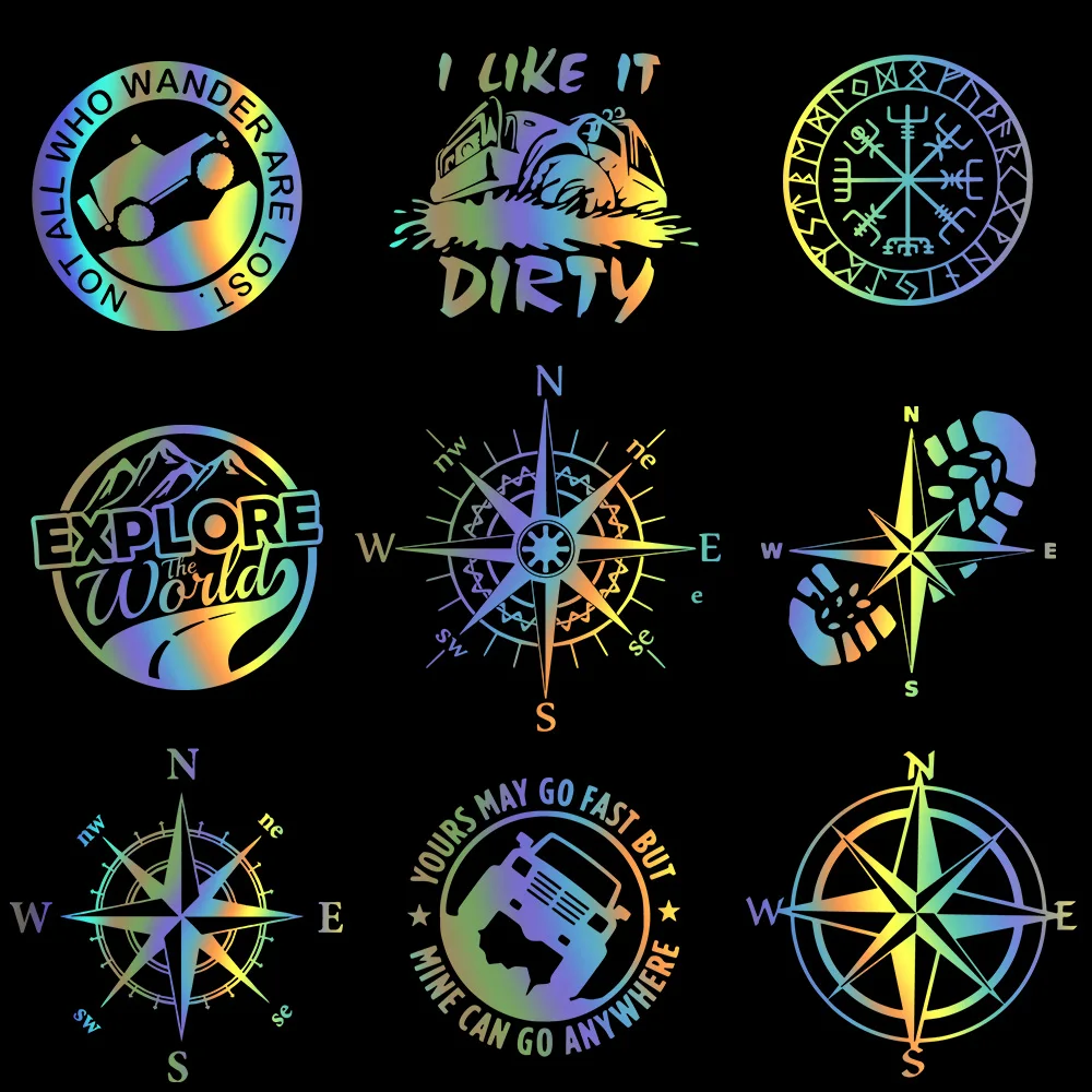 

Large Adventure Auto Decals Car Sticker for Auto Motorcycle Body Compass Design Cars window Pattern Stickers